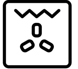oven symbol - zig-zag line with fan symbol underneath